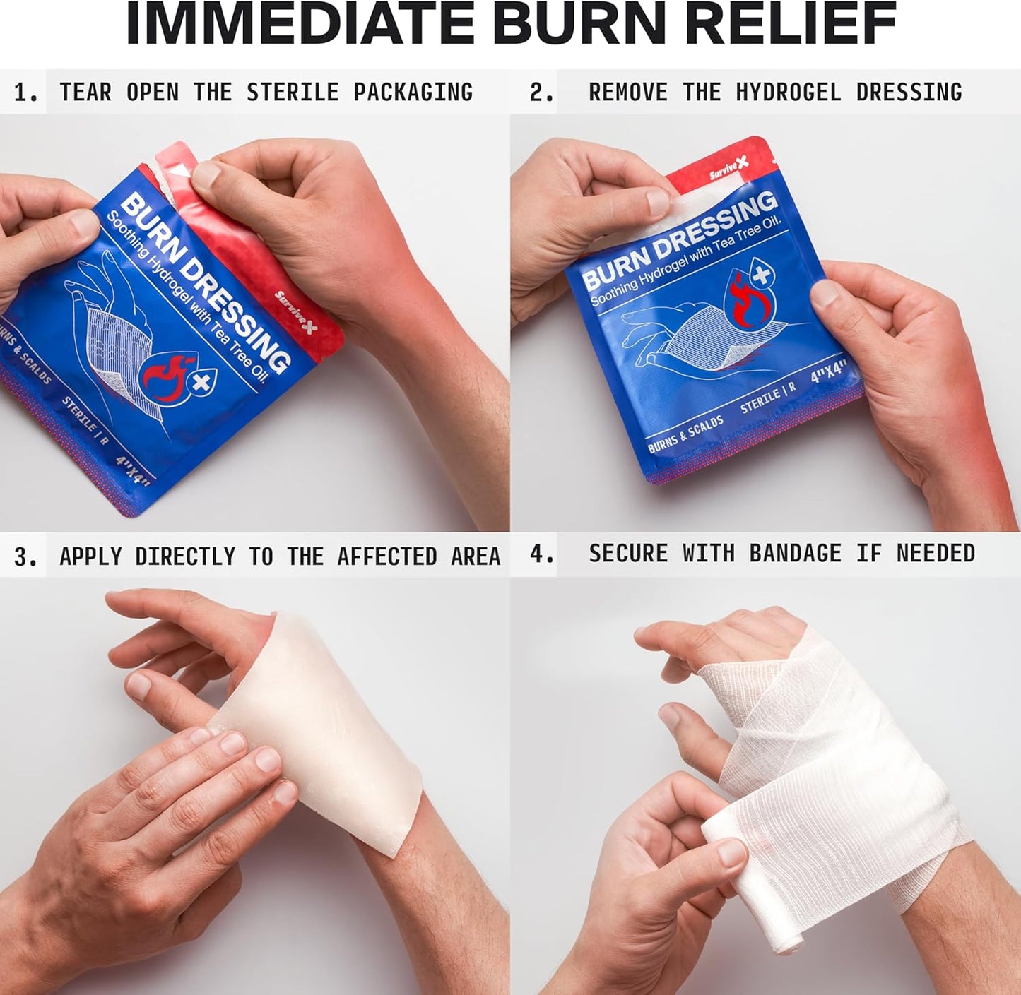 Hydrogel Burn Dressings 5-pack