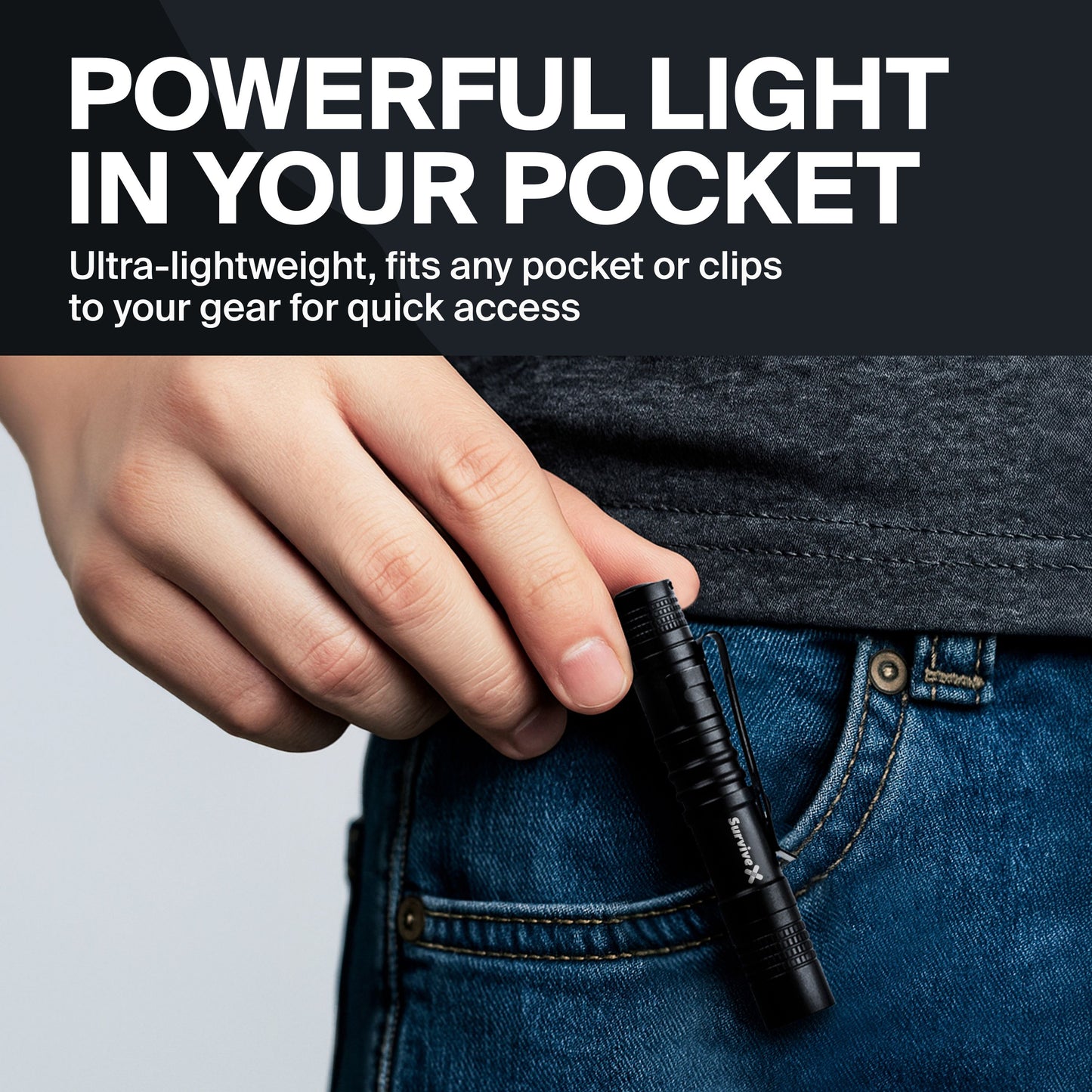 SurviveX Mini Flashlight - Powerful Light In Your Pocket