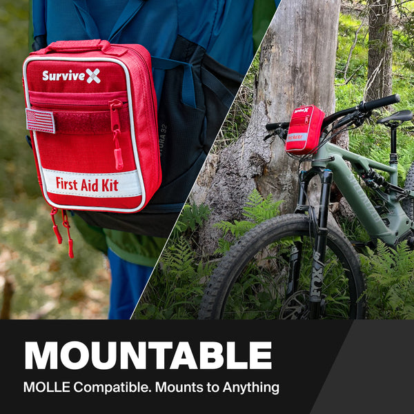 SurviveX Small First Aid Kit Mountable and MOLLE Compatible