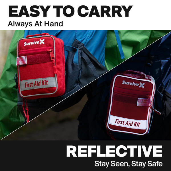 SurviveX Small First Aid Kit - Easy to Carry