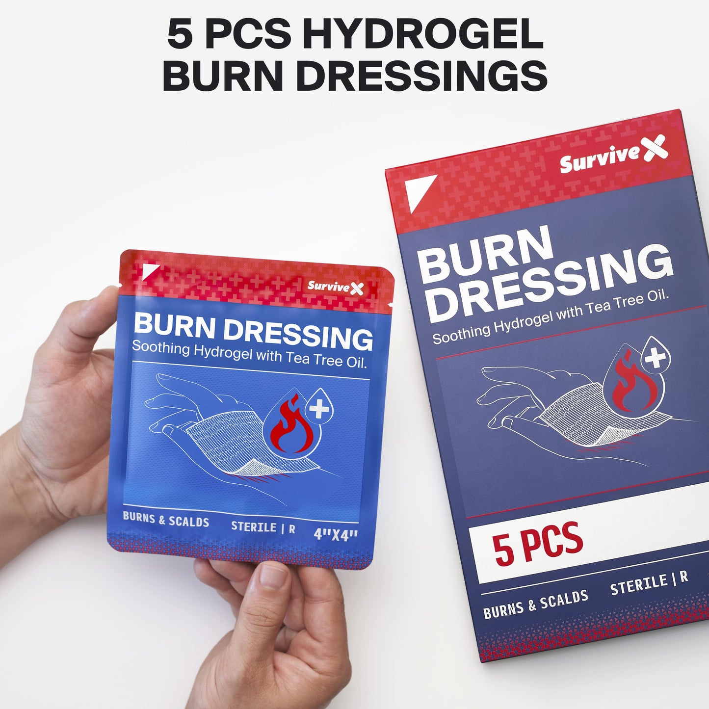 SurviveX Hydrogel Burn Dressings 5-pack - 5 Pcs Hydrogel Burn Dressings