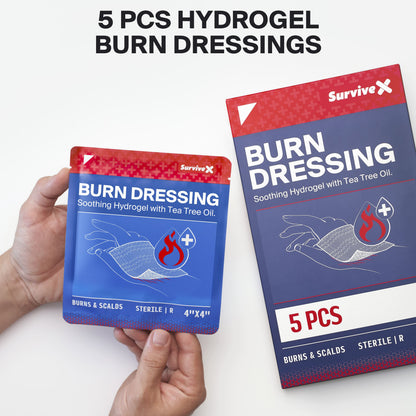 SurviveX Hydrogel Burn Dressings 5-pack - 5 Pcs Hydrogel Burn Dressings