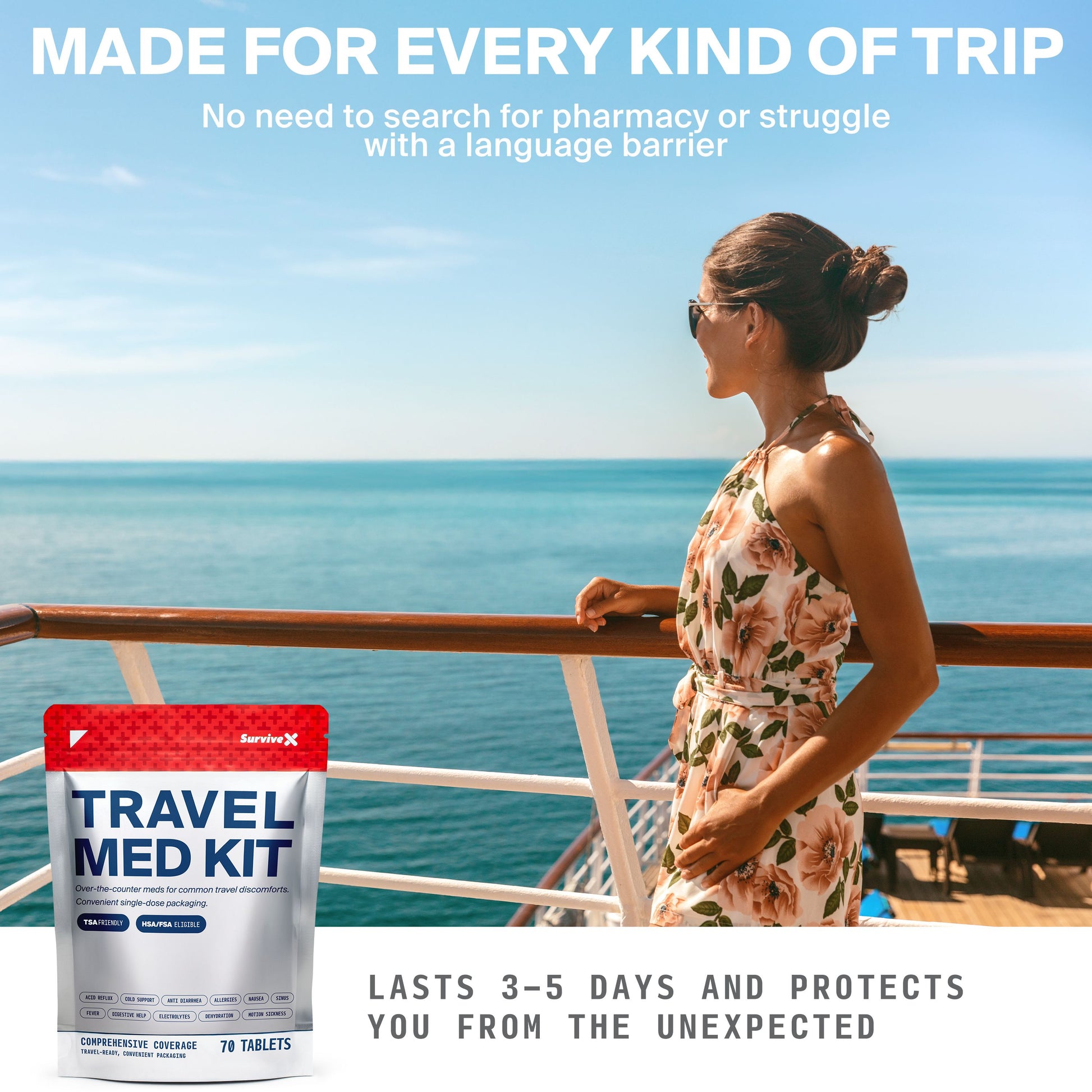 SurviveX Travel Medicine Kit - Made For Every Kind Of Trip