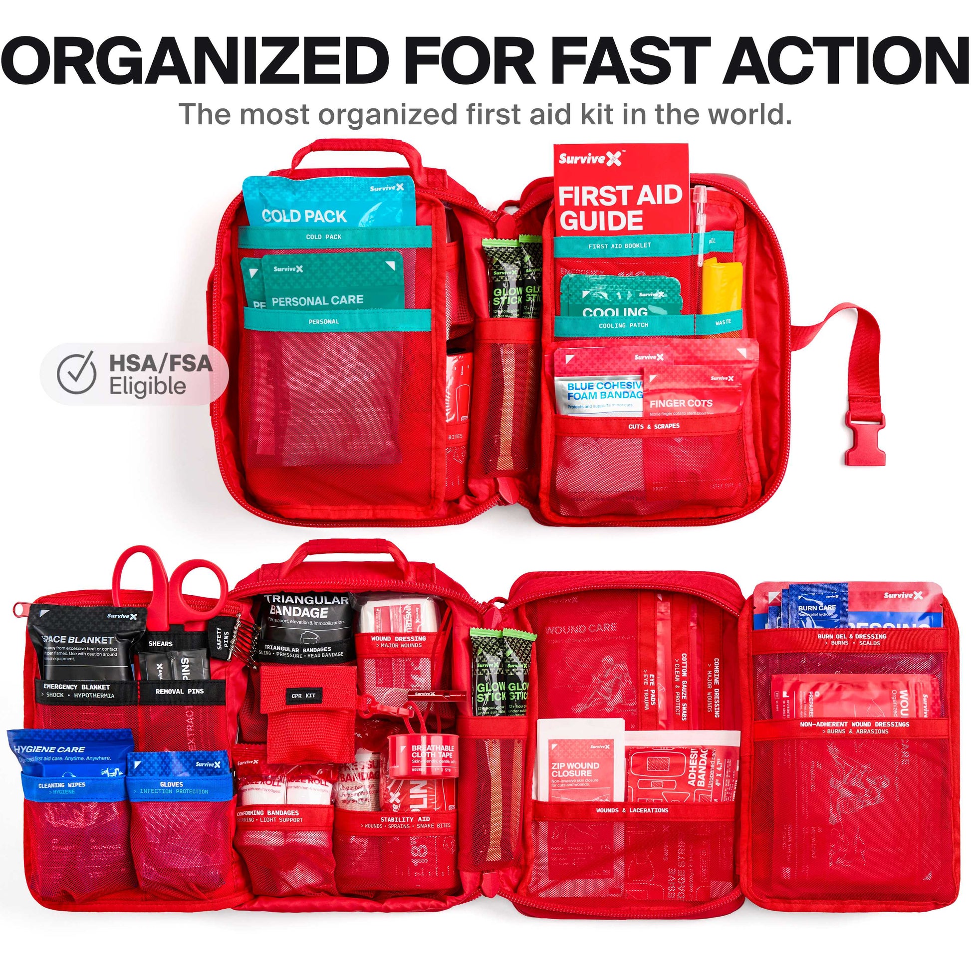 Survivex Large Pro First Aid Kit - Organized For Fast Action