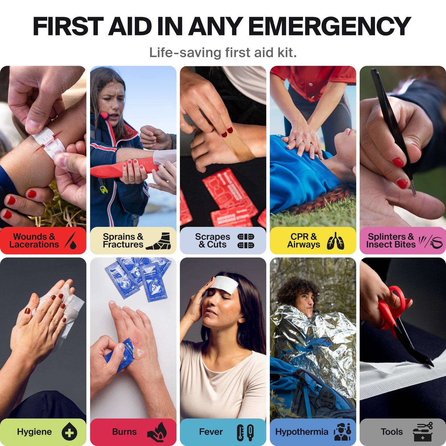 SurviveX Large Waterproof First Aid Kit - First Aid In Any Emergency