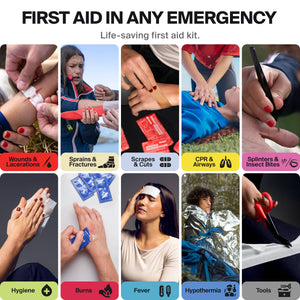 SurviveX Large Waterproof First Aid Kit - First Aid In Any Emergency