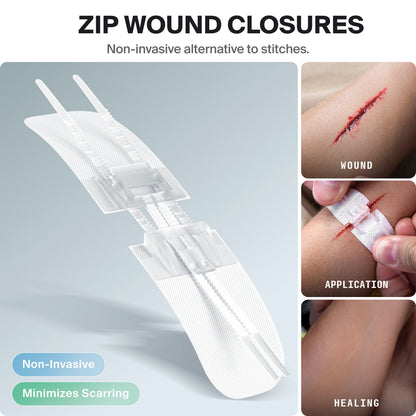 SurviveX Large Waterproof First Aid Kit - Zip Wound Closures