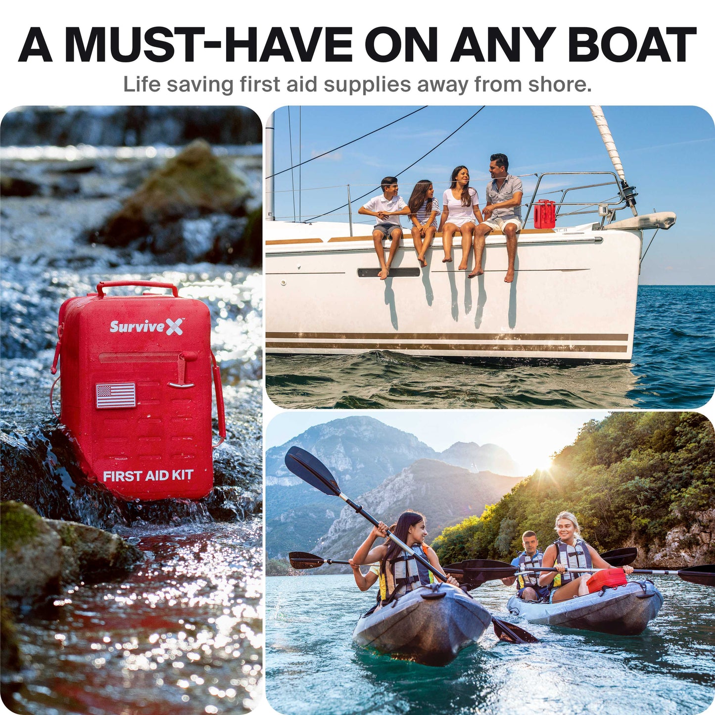 SurviveX Large Waterproof First Aid Kit - A Must-have On Any Boat