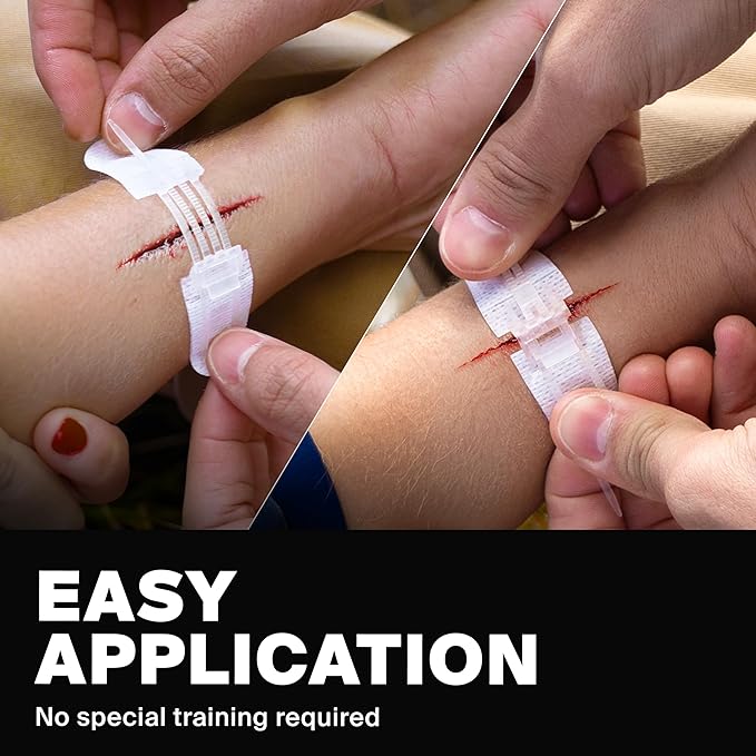 SurviveX Zip Stitch Wound Closures 3PCS Strips - Easy Application