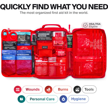 Large First Aid Kit Labeled Pockets - The Most Organized First Aid Kit
