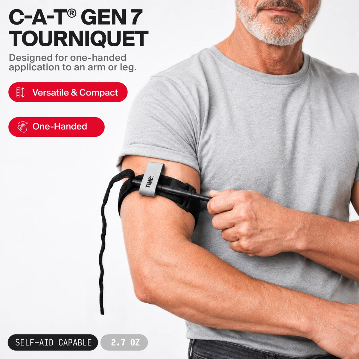 North American Rescue CAT Gen 7 Combat Application Tourniquet, Black