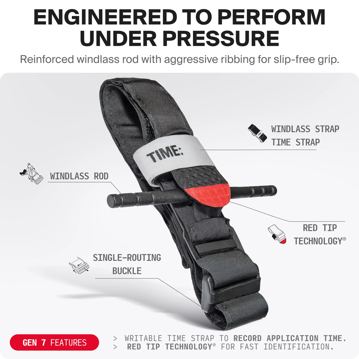 North American Rescue CAT Gen 7 Combat Application Tourniquet, Black